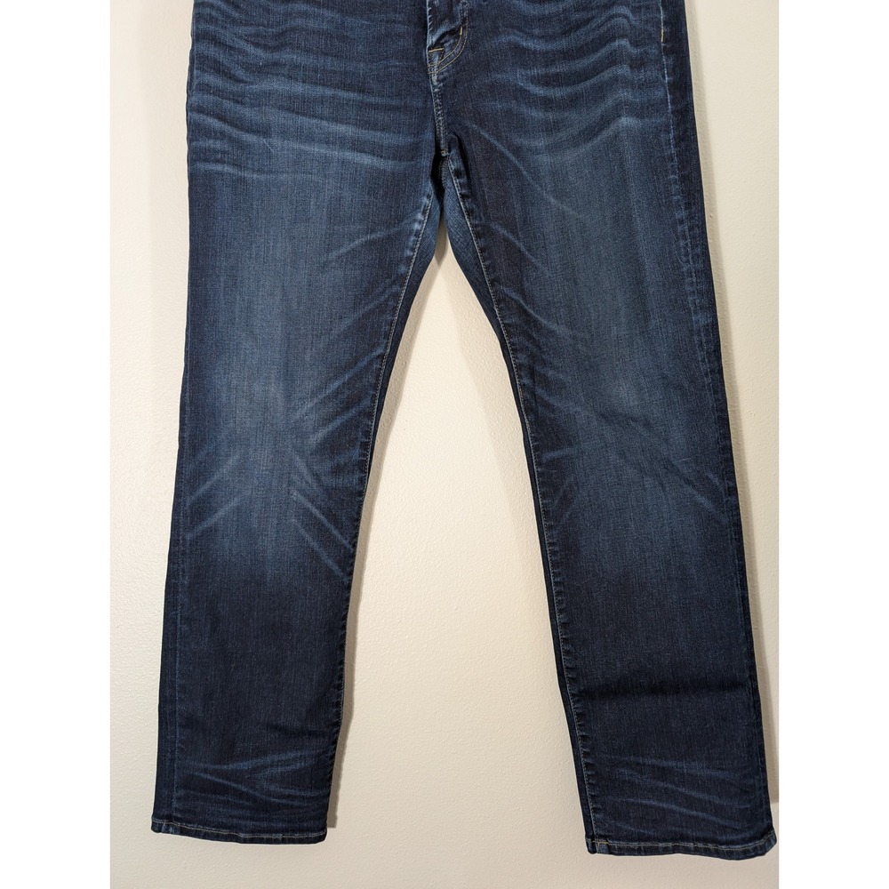 American Eagle Original Straight 36/32 Fit Jeans Mens Dark Wash Indigo Denim - Picture 7 of 12